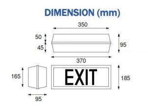 Samcom - ELW 115-LED-T5 - Exit Light (Box type, surface mount, IP65)2